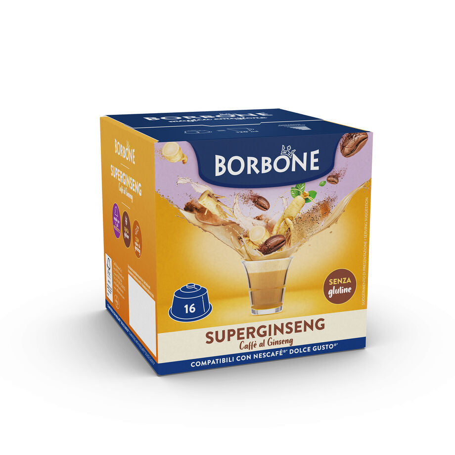 Borbone 16 Capsule SUPERGINSENG preparato Solubile per Caffè al Latte e Ginseng