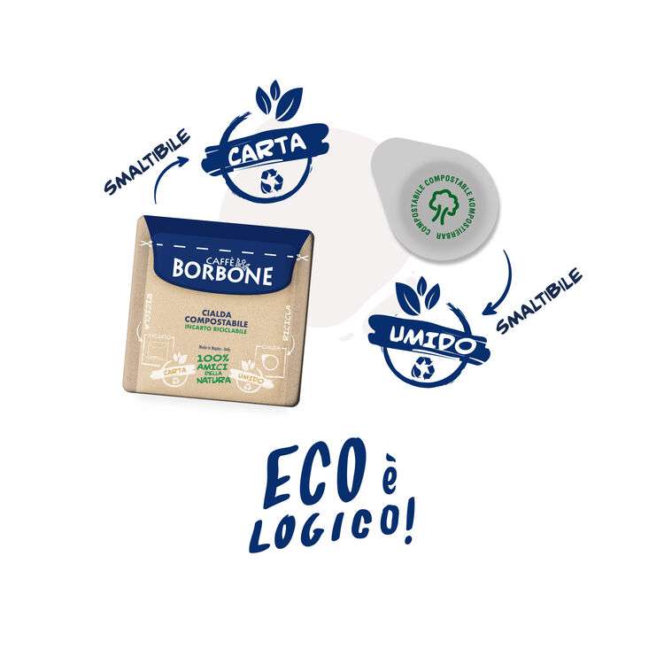 Caffè Borbone Cialde ESE 44 mm COMPOSTABILE INCARTO RICICLABILE 150 cialde