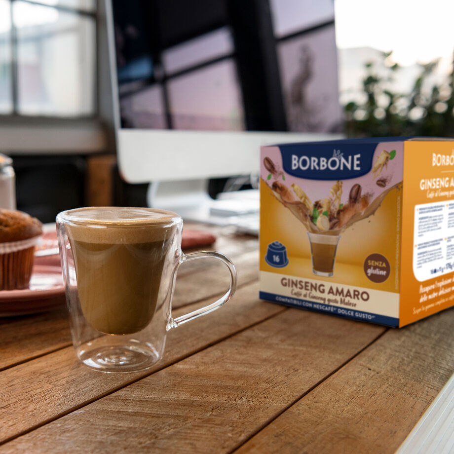 Borbone 16 Capsule SUPERGINSENG preparato Solubile per Caffè al Latte e Ginseng