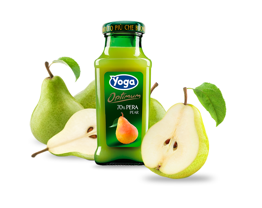YOGA SUCCO PERA -20CL - Confezione da 24 Bottiglie in Vetro - LINEA OPTIMUM