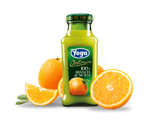 YOGA SUCCO ARANCIA DI SICILIA-20CL - Confezione da 24 Bottiglie in Vetro - LINEA OPTIMUM